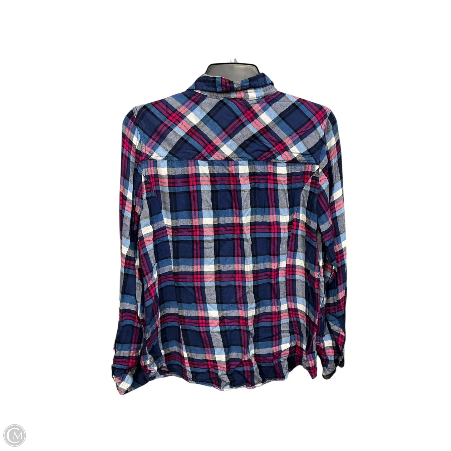 Blouse Long Sleeve By Torrid In Plaid Pattern, Size: L