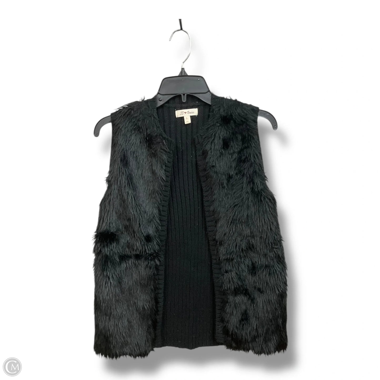 Vest Faux Fur & Sherpa By Clothes Mentor In Black, Size: S