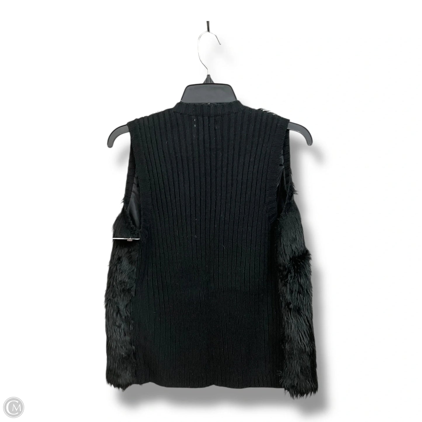 Vest Faux Fur & Sherpa By Clothes Mentor In Black, Size: S