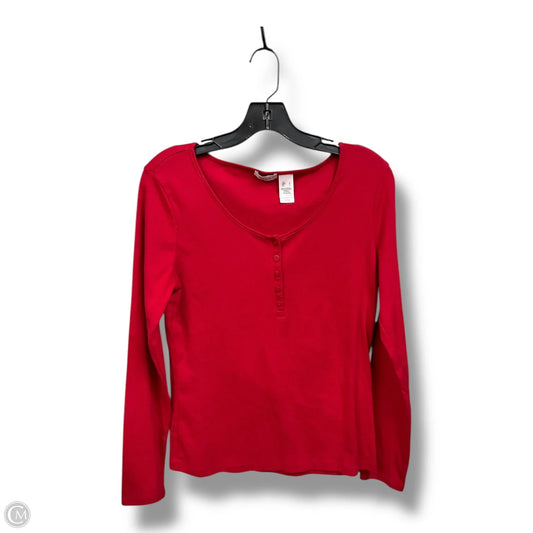 Top Long Sleeve Basic By Liz And Co In Red, Size: L