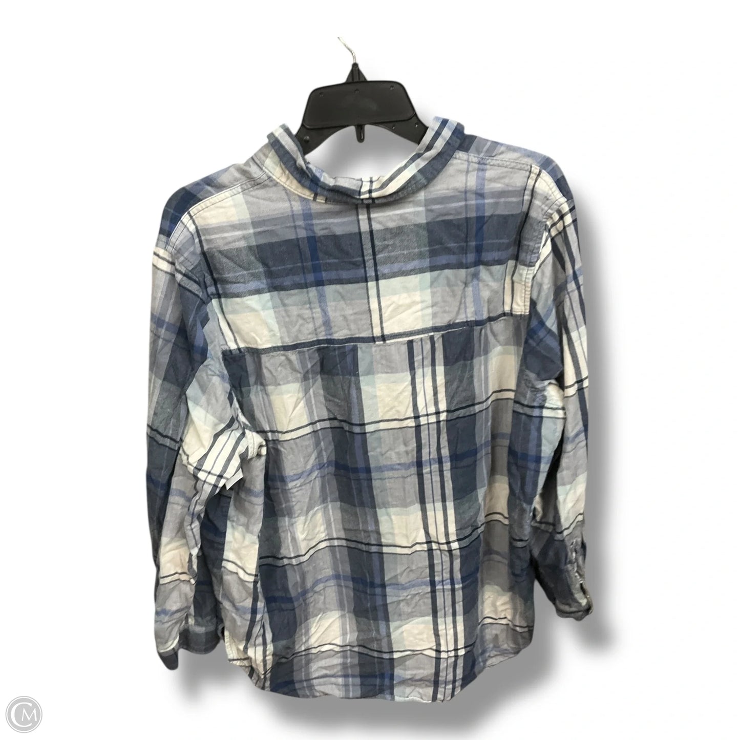 Blouse Long Sleeve By Universal Thread In Plaid Pattern, Size: Xl