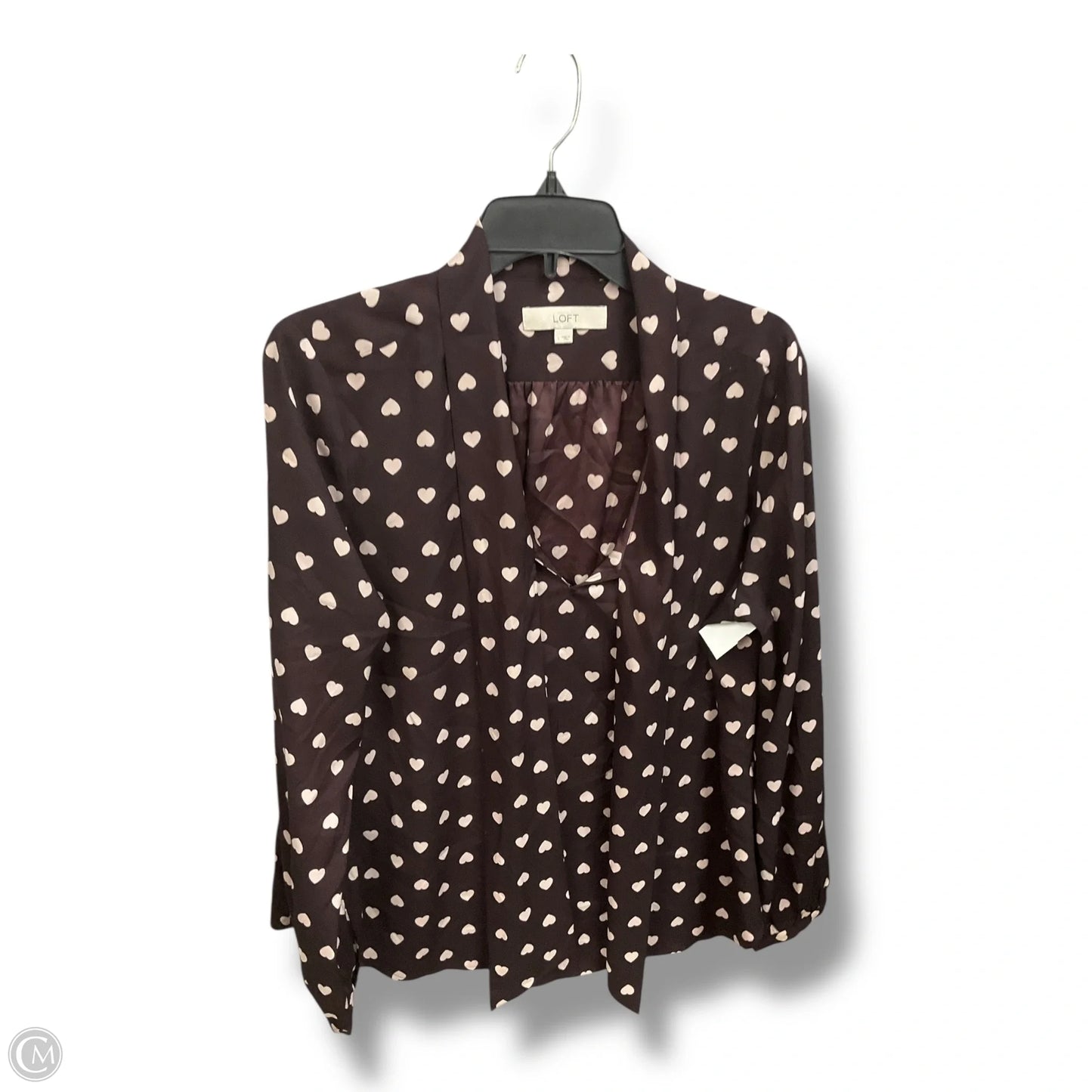 Blouse Long Sleeve By Loft In Purple, Size: L