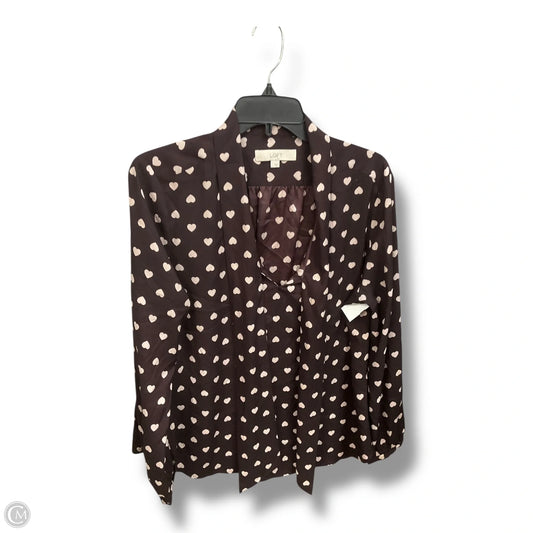 Blouse Long Sleeve By Loft In Purple, Size: L