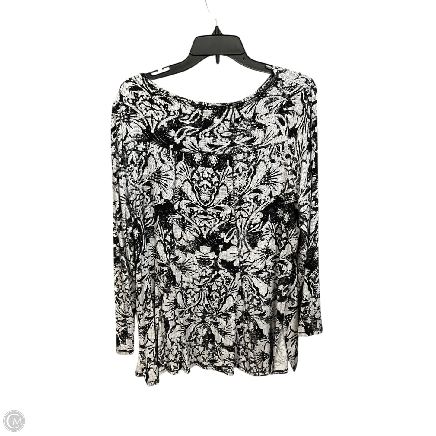 Top Long Sleeve By Chicos In Black & White, Size: L
