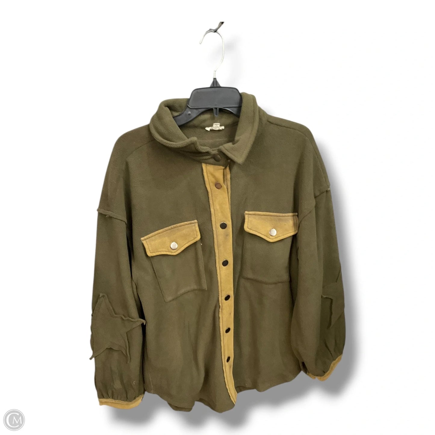 Jacket Shirt By Pol In Green, Size: M