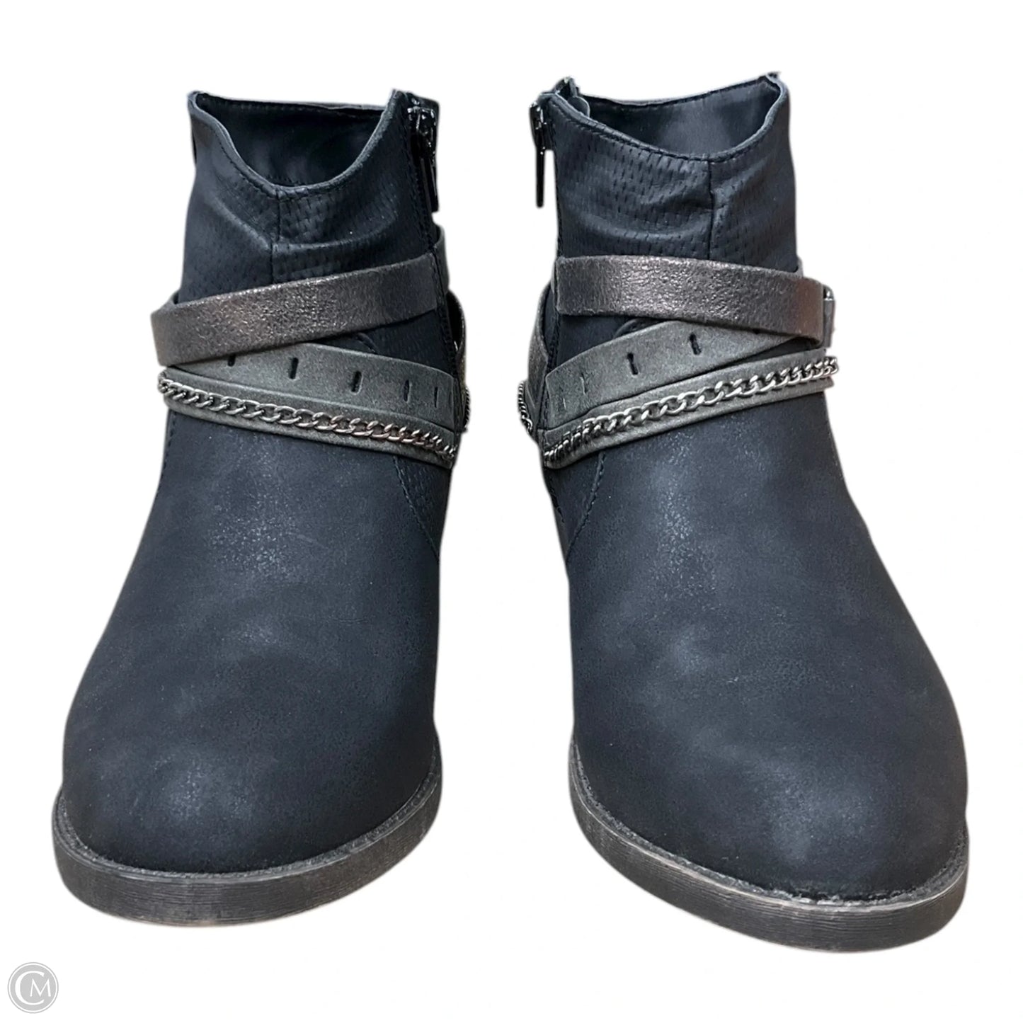 Boots Ankle Heels By Jelly Pop In Black & Grey, Size: 7.5