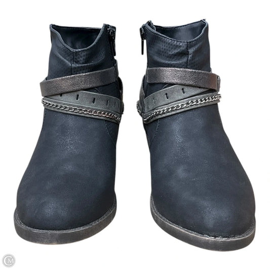 Boots Ankle Heels By Jelly Pop In Black & Grey, Size: 7.5