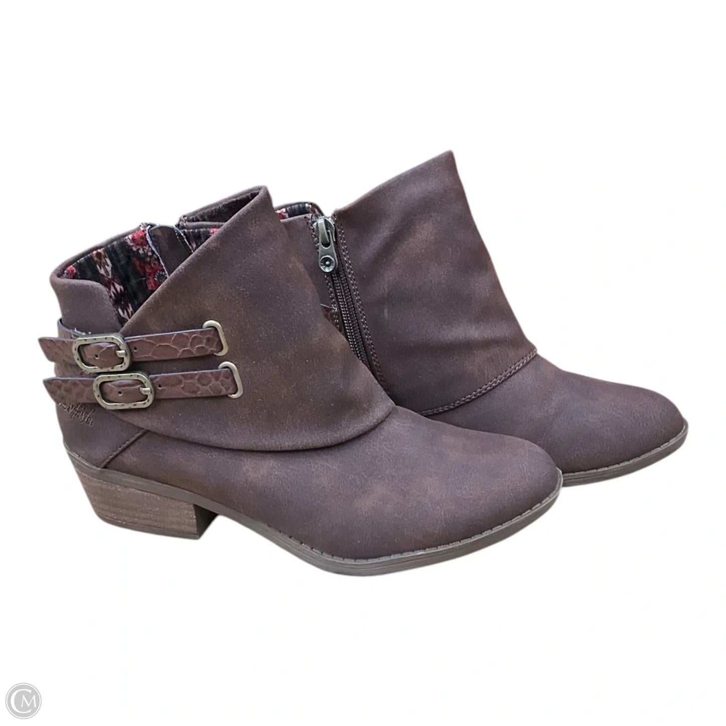 Boots Ankle Heels By Blowfish In Brown, Size: 7.5