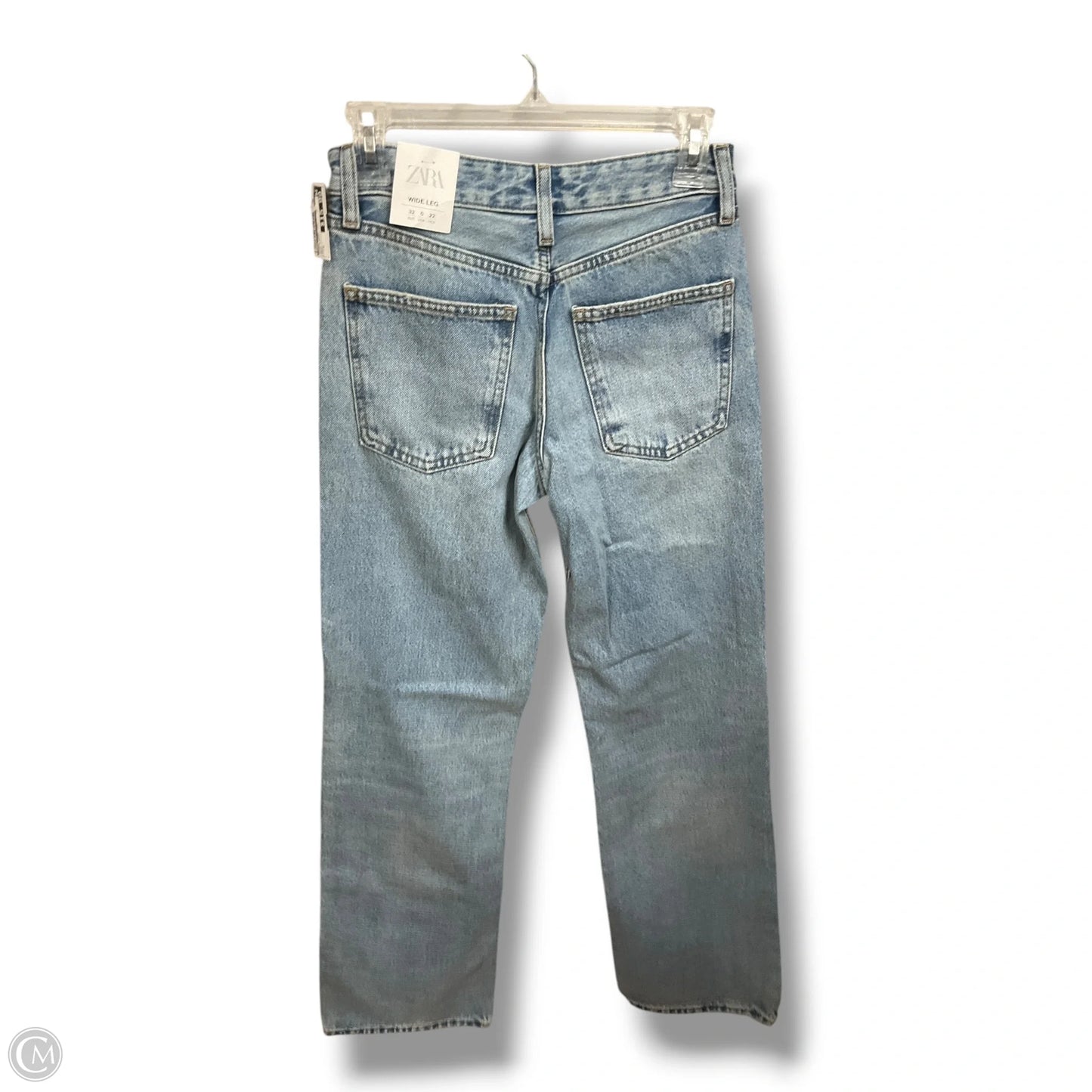 Jeans Wide Leg By Zara In Blue Denim, Size: 0