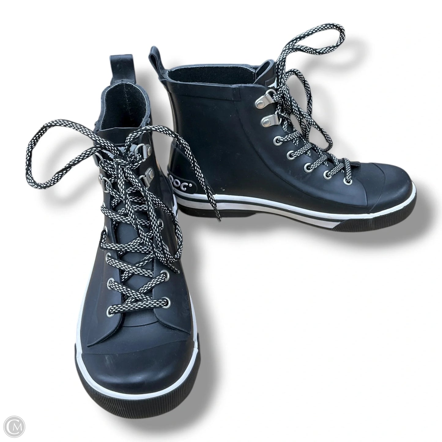 Boots Rain By Rocket Dogs In Black & White, Size: 6