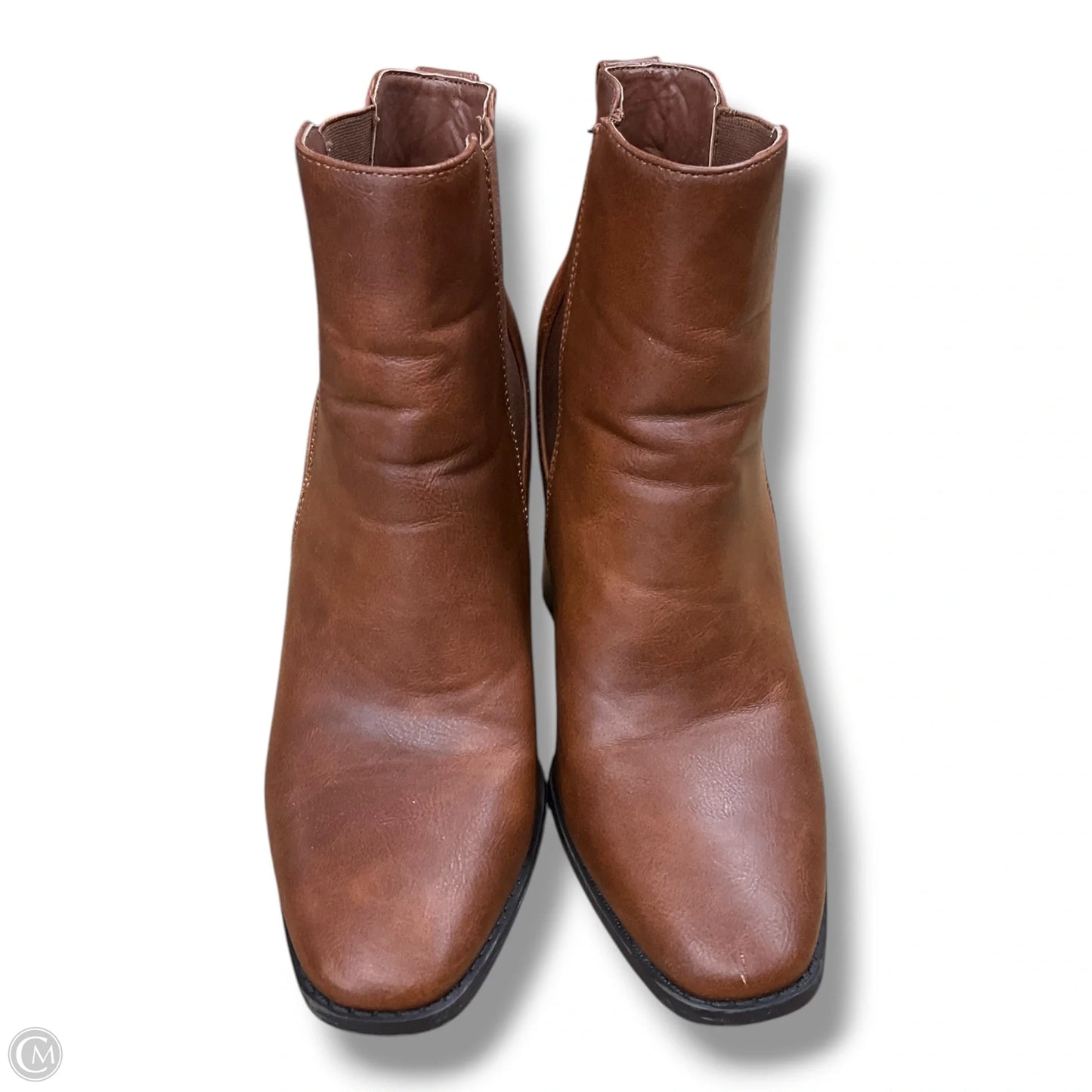 Boots Ankle Heels By Just Fab In Brown, Size: 7.5