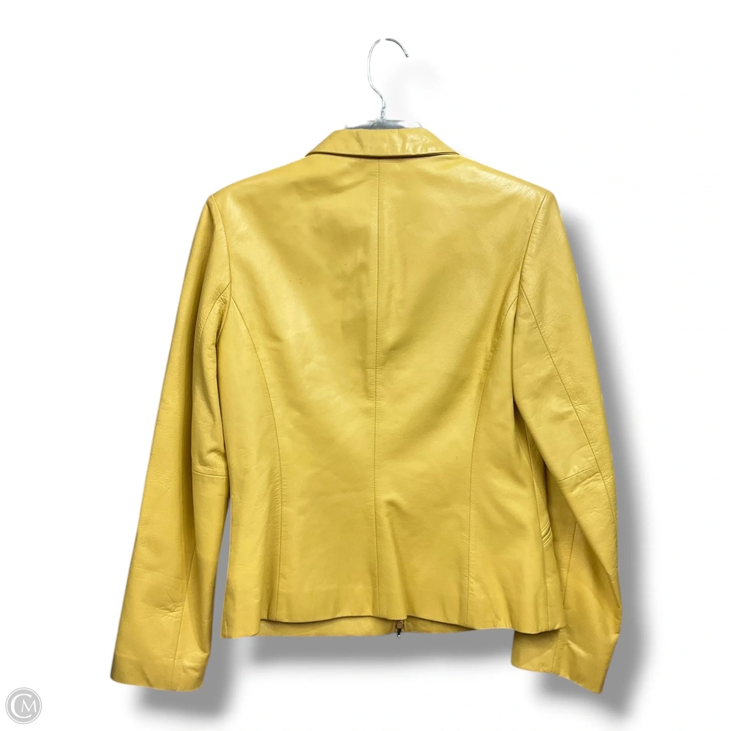 Jacket Leather By Ann Taylor In Yellow, Size: S