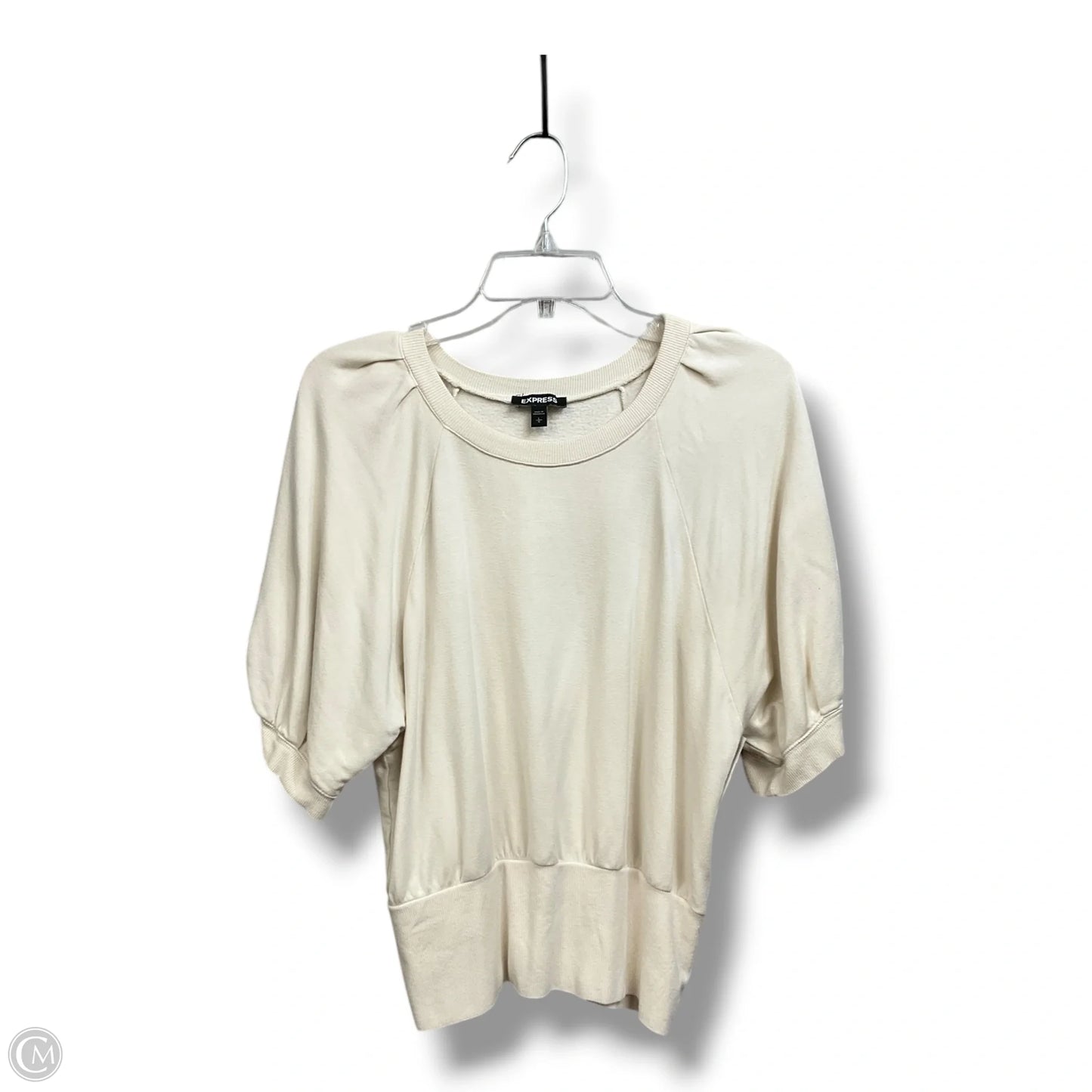 Top Short Sleeve Basic By Express In Cream, Size: L