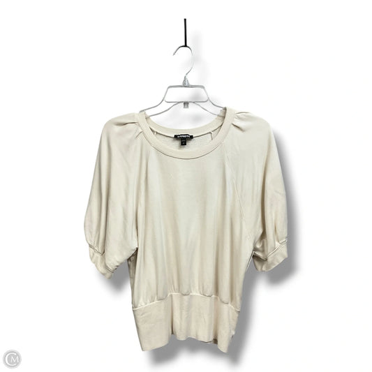 Top Short Sleeve Basic By Express In Cream, Size: L