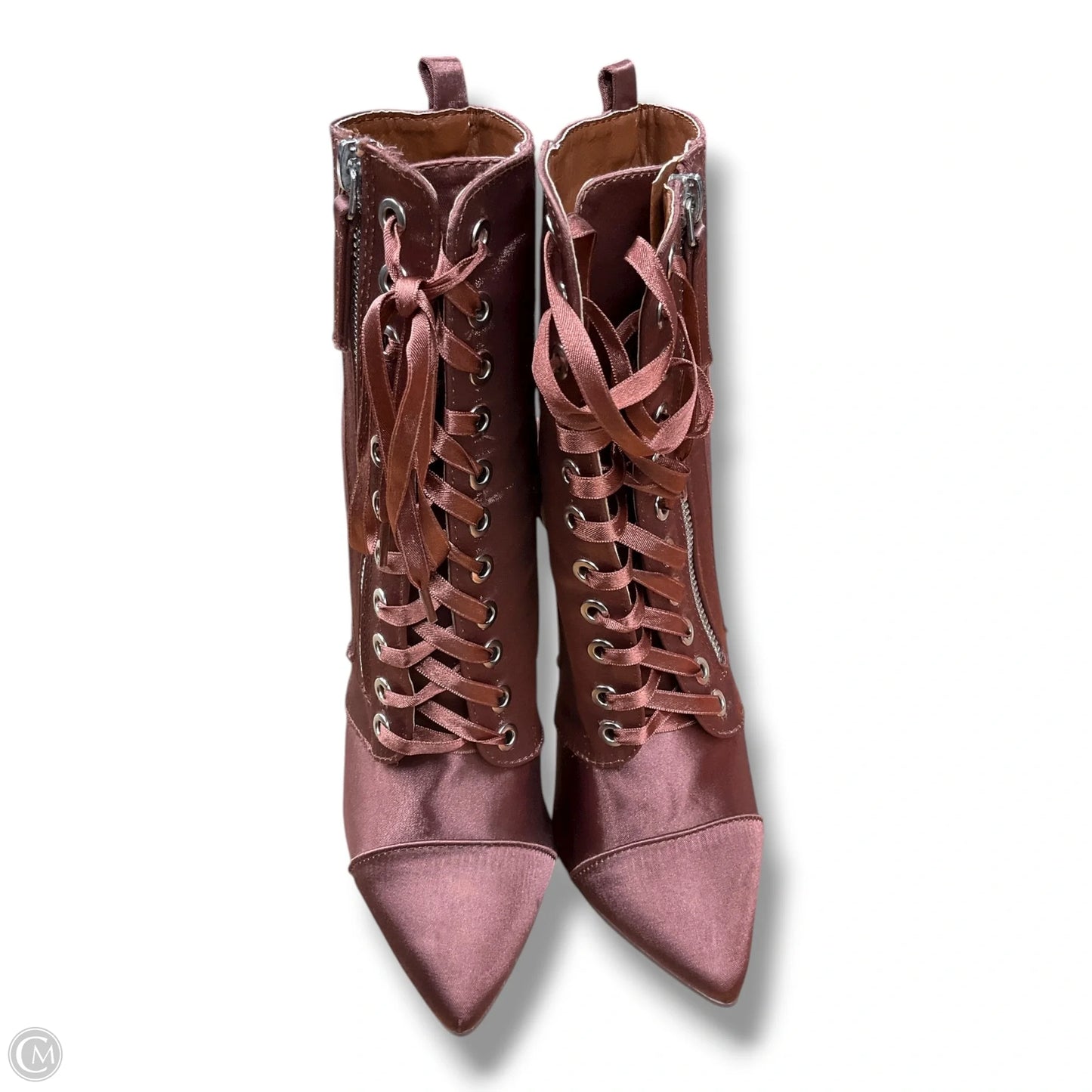 Boots Ankle Heels By Liliana In Rose Gold, Size: 6.5