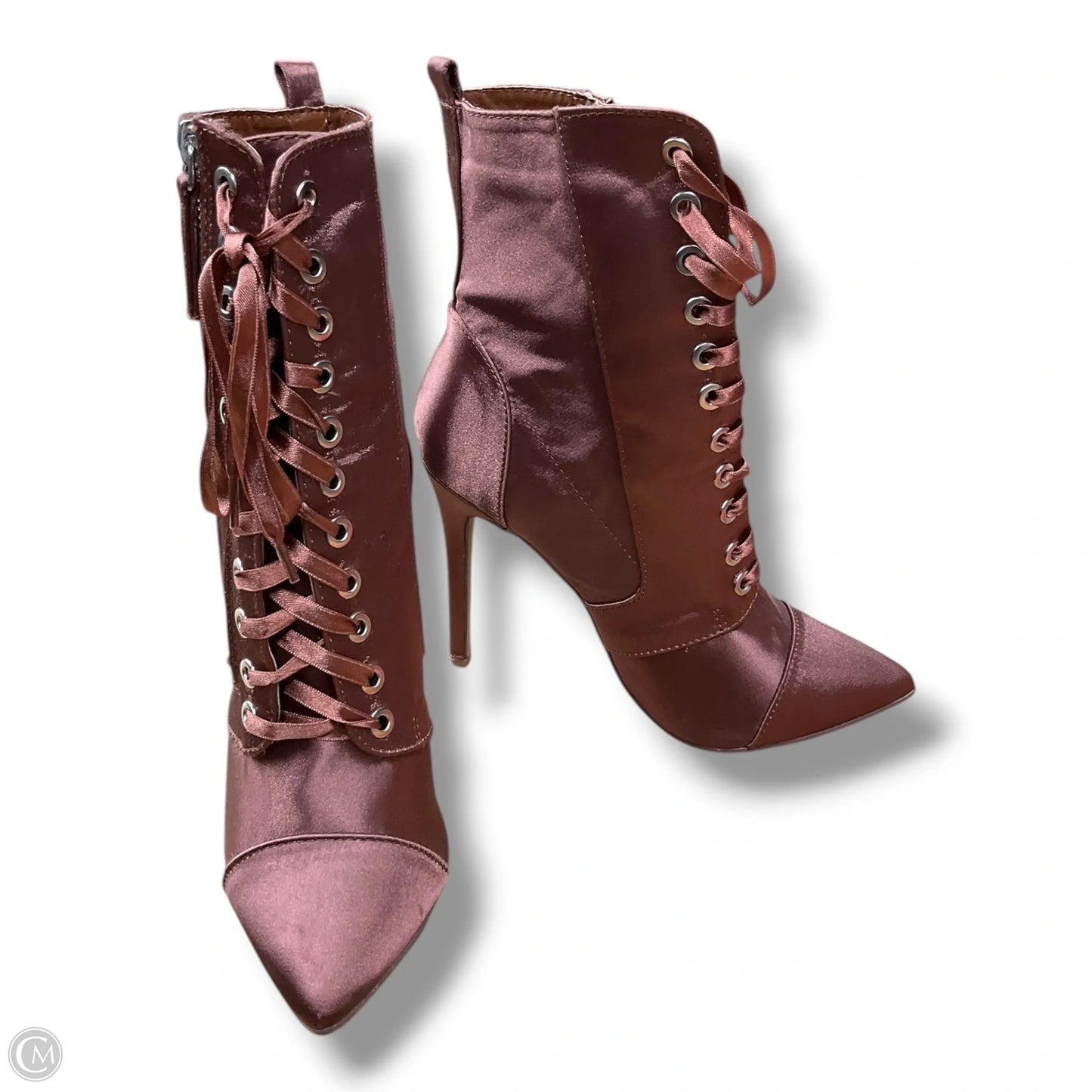 Boots Ankle Heels By Liliana In Rose Gold, Size: 6.5