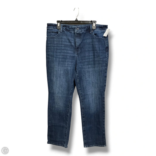 Jeans Straight By Talbots In Blue Denim, Size: 16