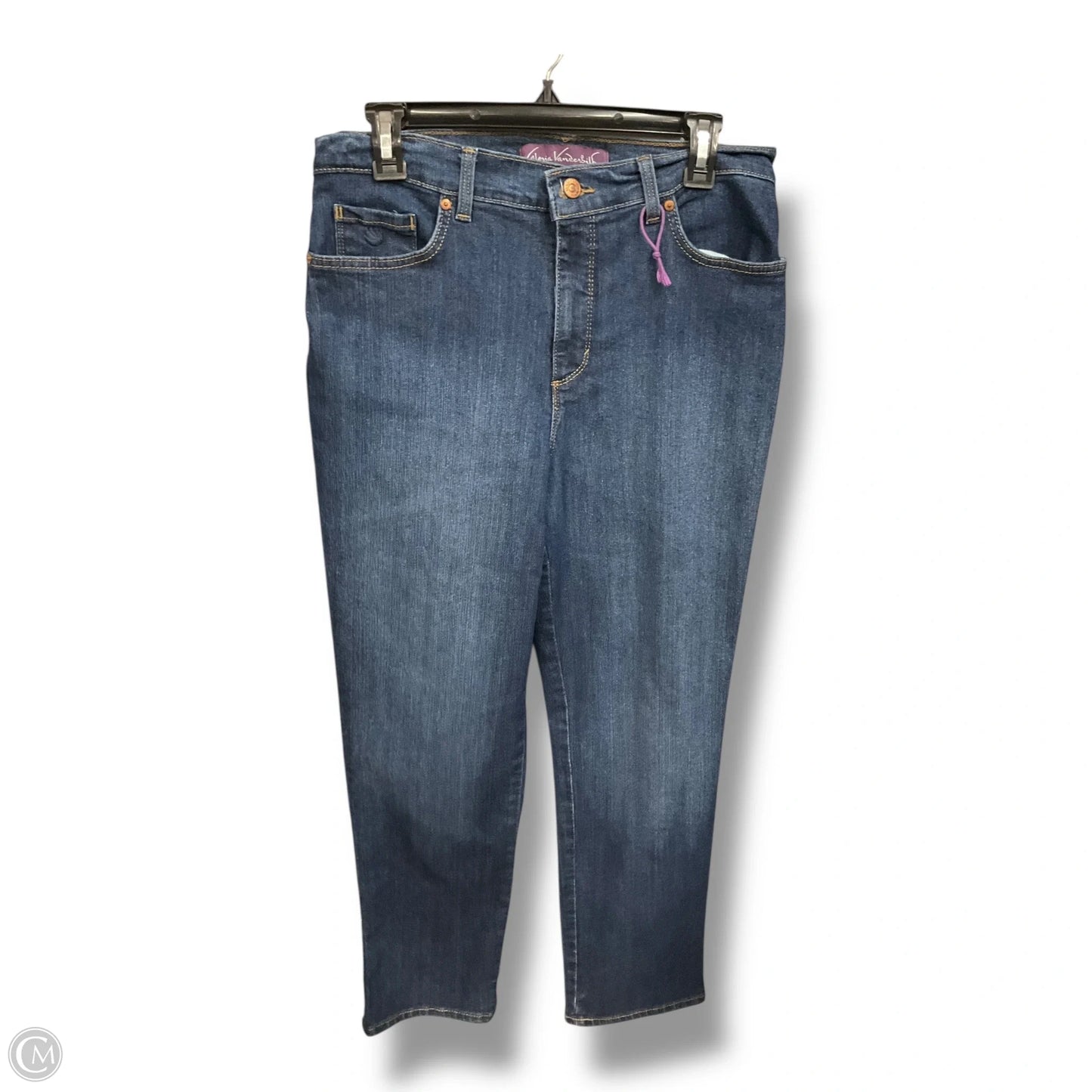 Jeans Straight By Gloria Vanderbilt In Blue Denim, Size: 12