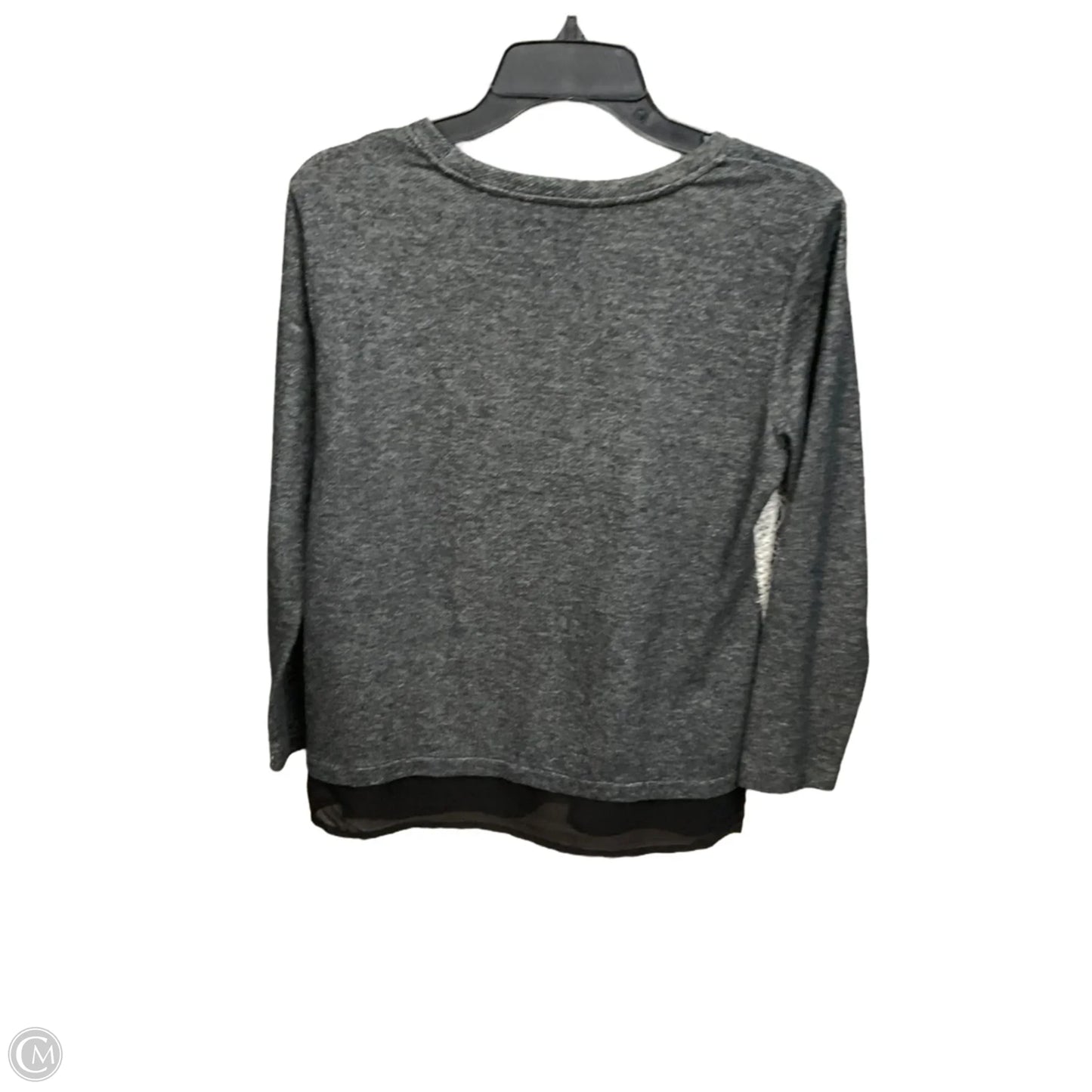 Top Long Sleeve By Style And Company In Grey & White, Size: S
