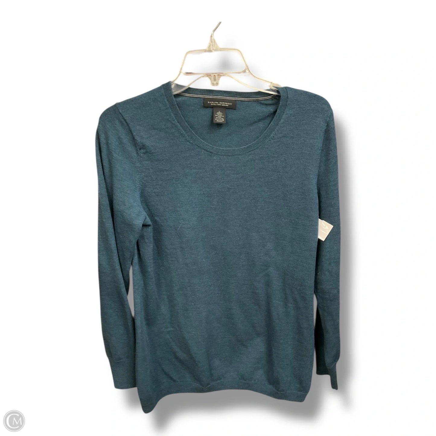 Top Long Sleeve Basic By Banana Republic In Teal, Size: L
