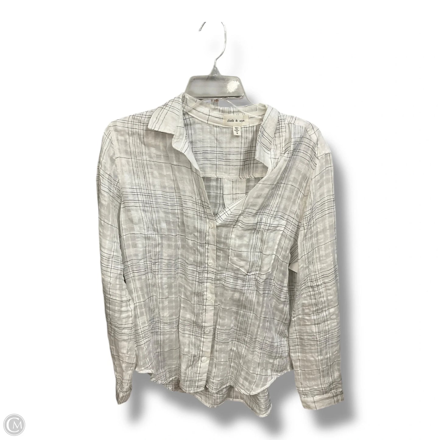 Blouse Long Sleeve By Cloth & Stone In Striped Pattern, Size: M