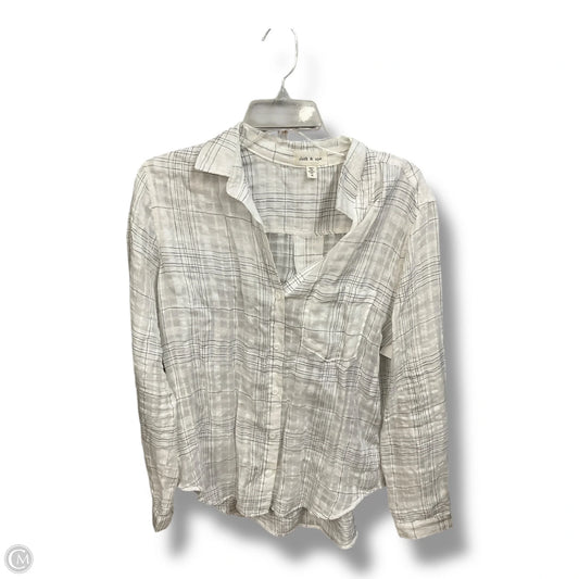 Blouse Long Sleeve By Cloth & Stone In Striped Pattern, Size: M