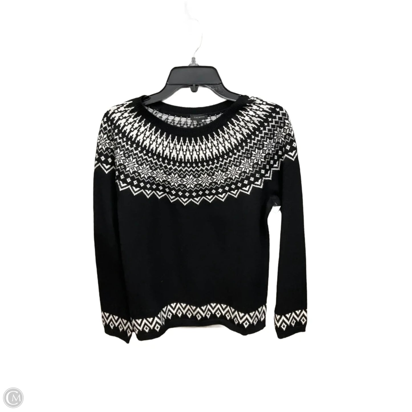 Sweater By Talbots In Black & White, Size: M