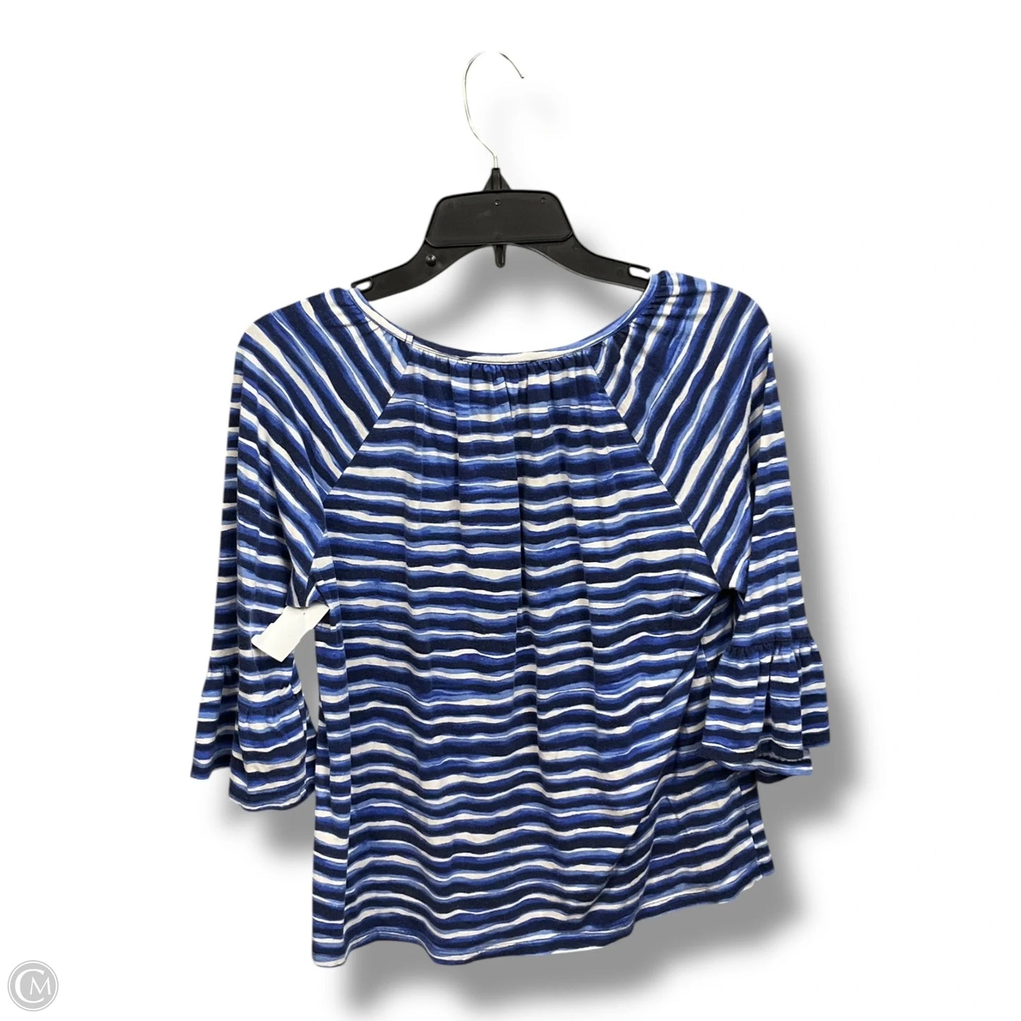 Top 3/4 Sleeve By Michael By Michael Kors In Striped Pattern, Size: M