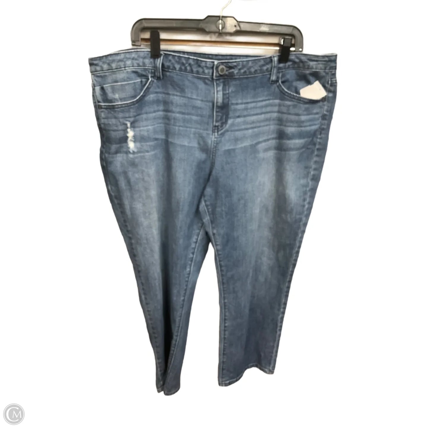 Jeans Straight By Simply Vera In Blue Denim, Size: 16