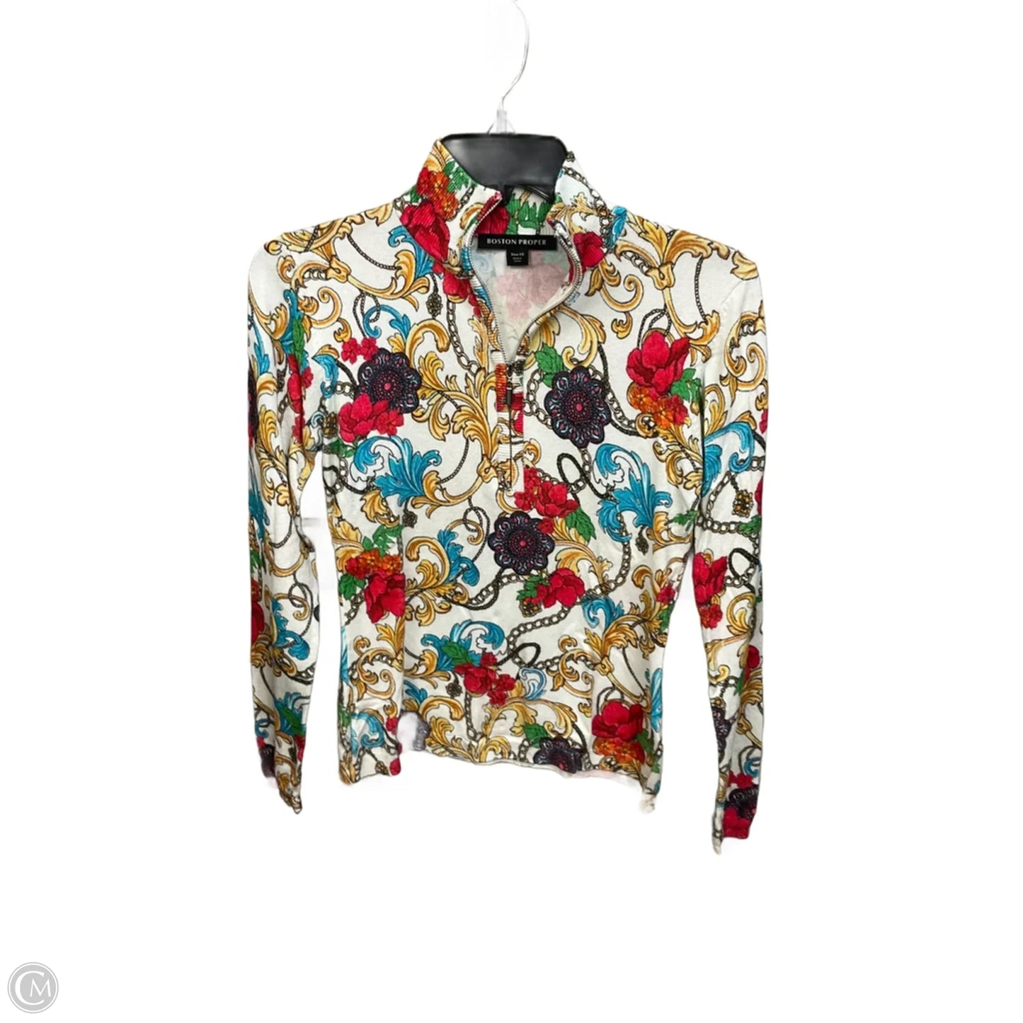 Top Long Sleeve By Boston Proper In Multi-colored, Size: Xs