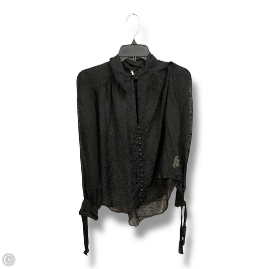 Blouse Long Sleeve By Free People In Black, Size: Xs