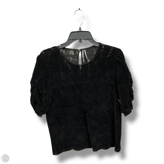 Top Short Sleeve By Anthropologie In Black, Size: L