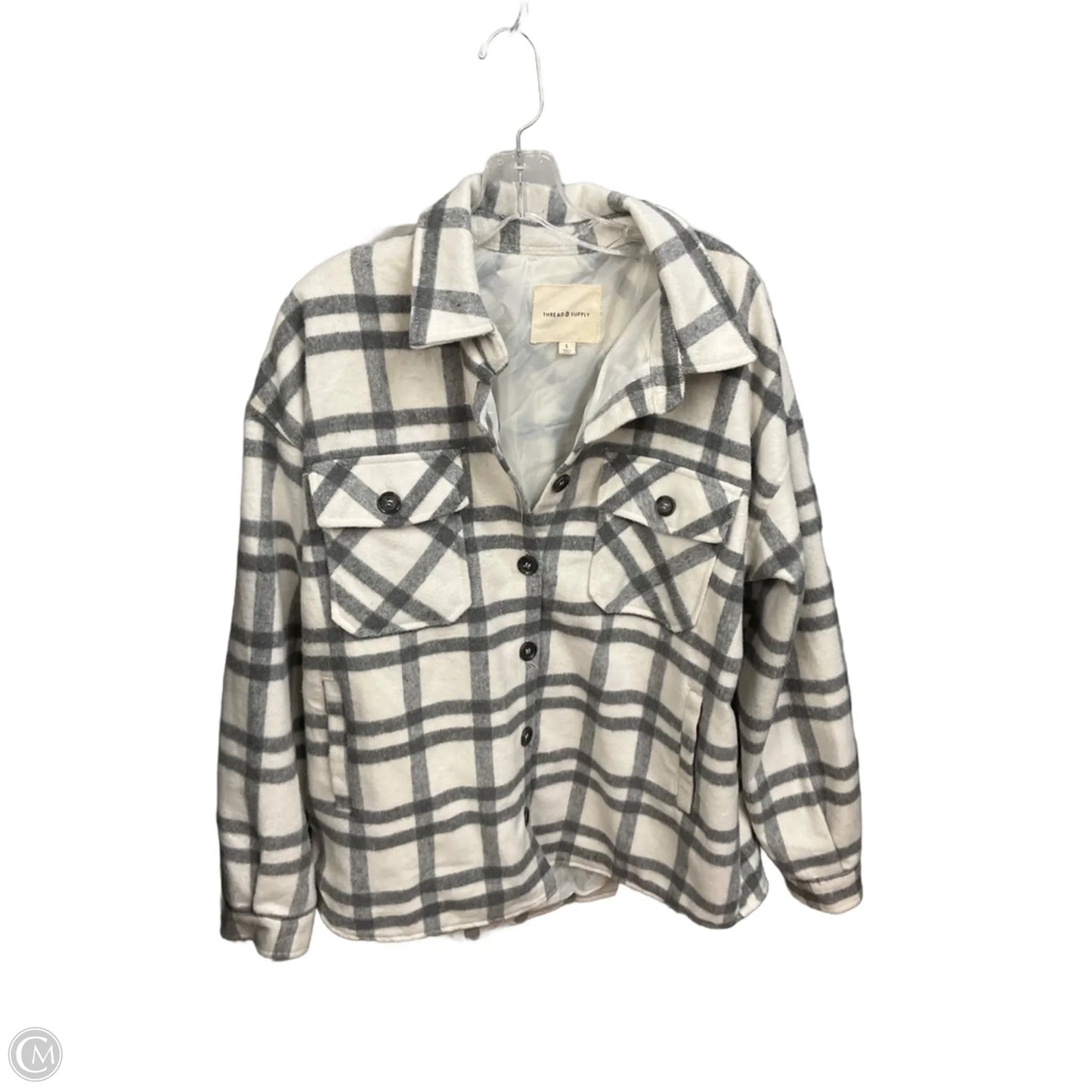 Jacket Shirt By Thread And Supply In Plaid Pattern, Size: L