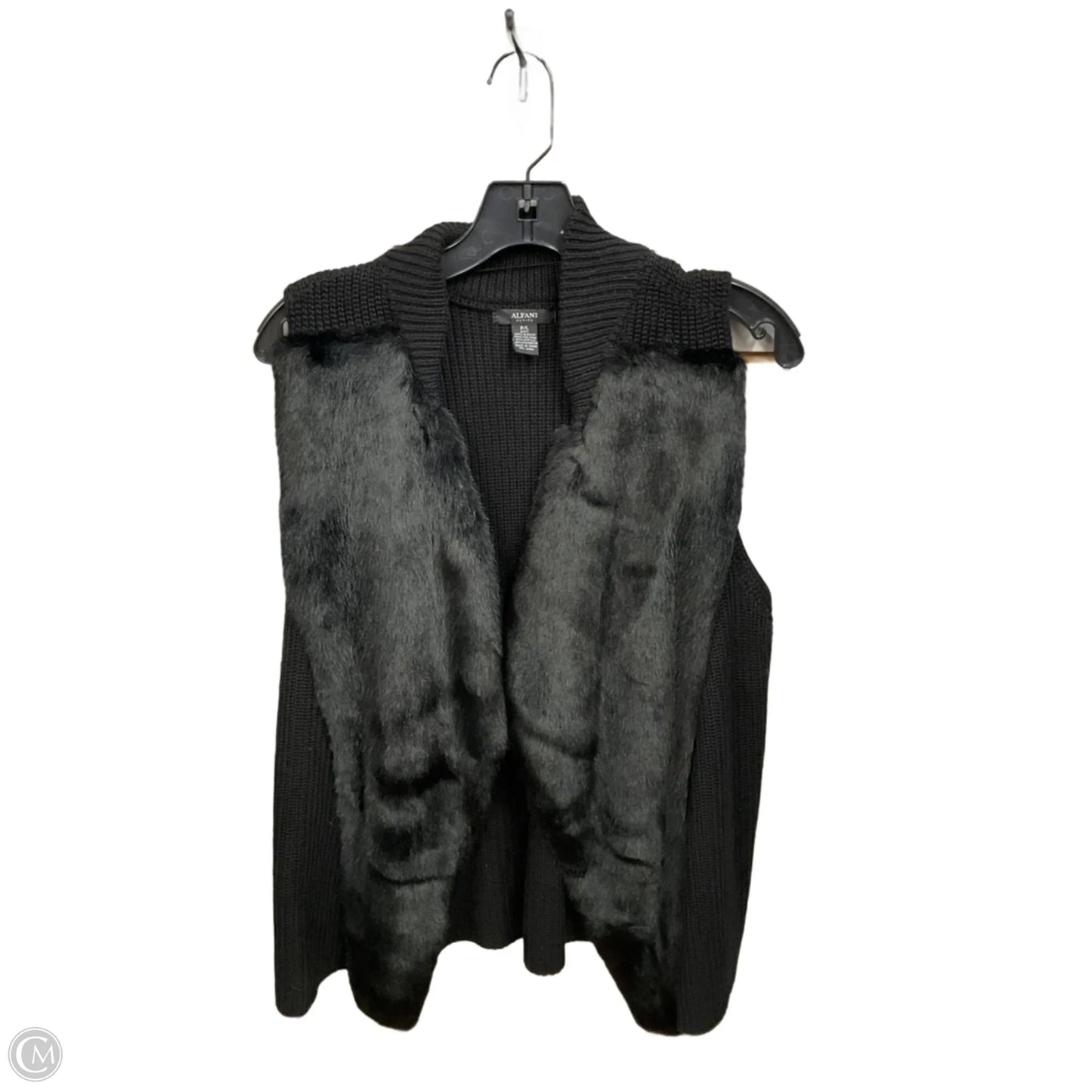 Vest Faux Fur & Sherpa By Alfani In Black, Size: Lp