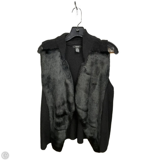 Vest Faux Fur & Sherpa By Alfani In Black, Size: Lp