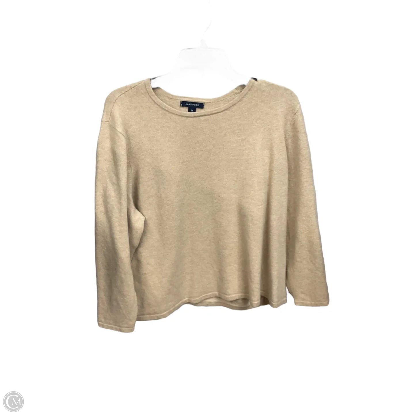 Top Long Sleeve Basic By Lands End In Tan, Size: 3x