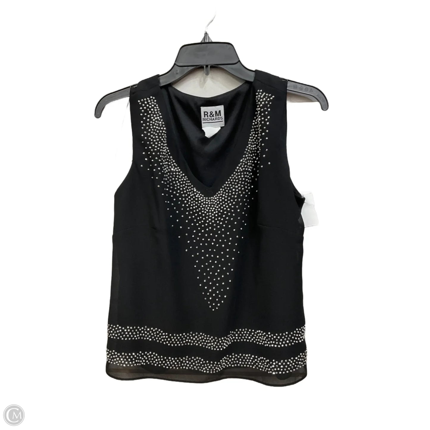 Top Sleeveless Basic By R And M Richards In Black, Size: M