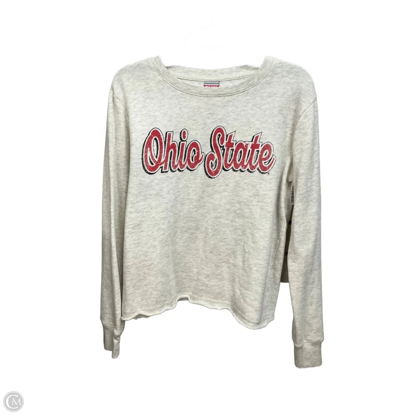 Top Long Sleeve Basic By Clothes Mentor In Grey & White, Size: S