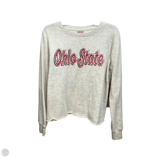 Top Long Sleeve Basic By Clothes Mentor In Grey & White, Size: S