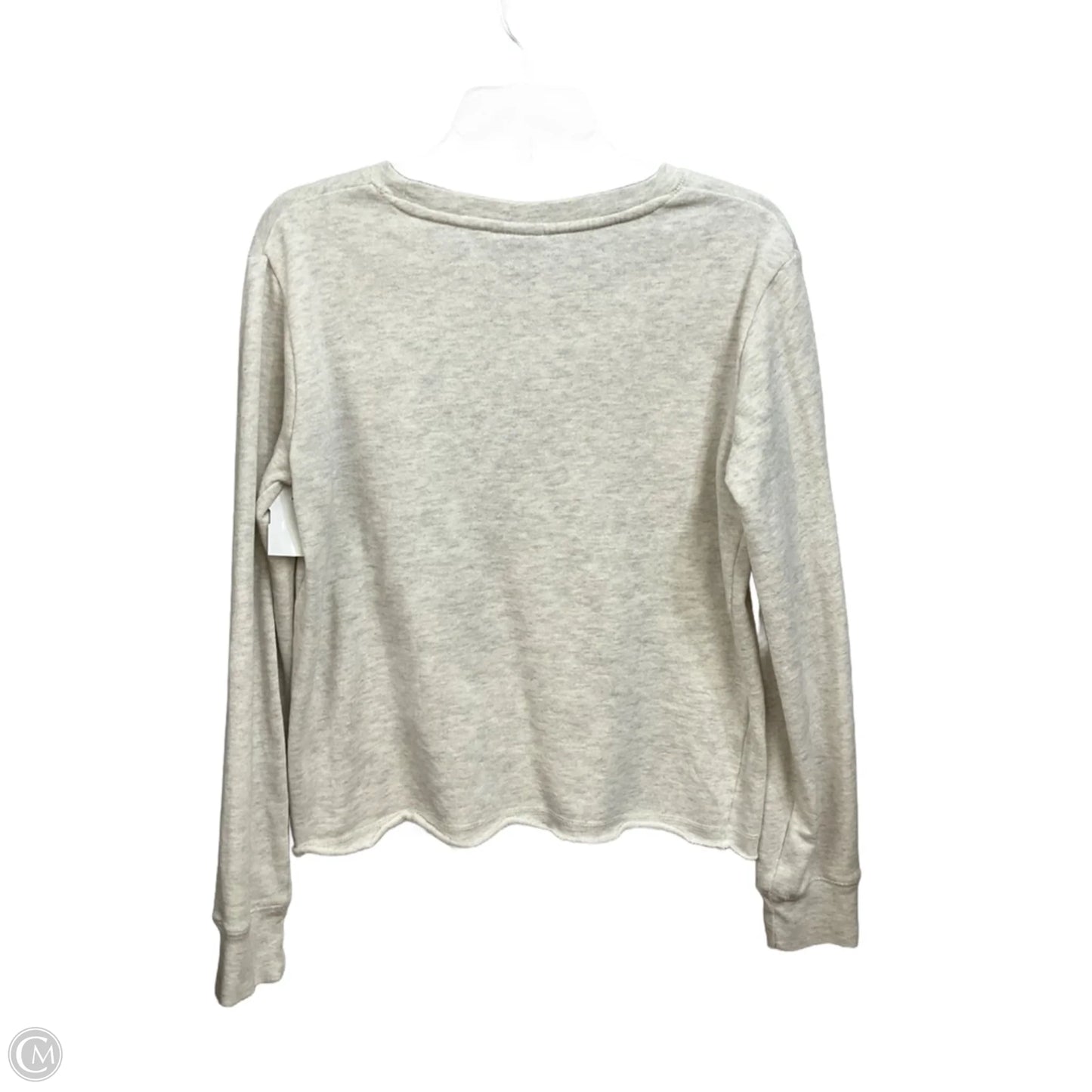 Top Long Sleeve Basic By Clothes Mentor In Grey & White, Size: S