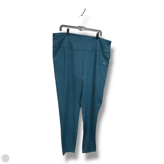 Athletic Leggings By Eddie Bauer In Aqua, Size: 2x