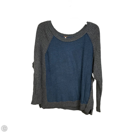 Top Long Sleeve By Free People In Blue & Grey, Size: M