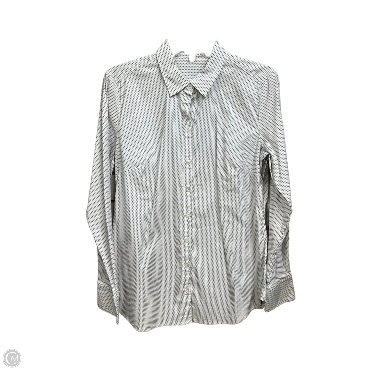 Blouse Long Sleeve By Ann Taylor In Polkadot Pattern, Size: M