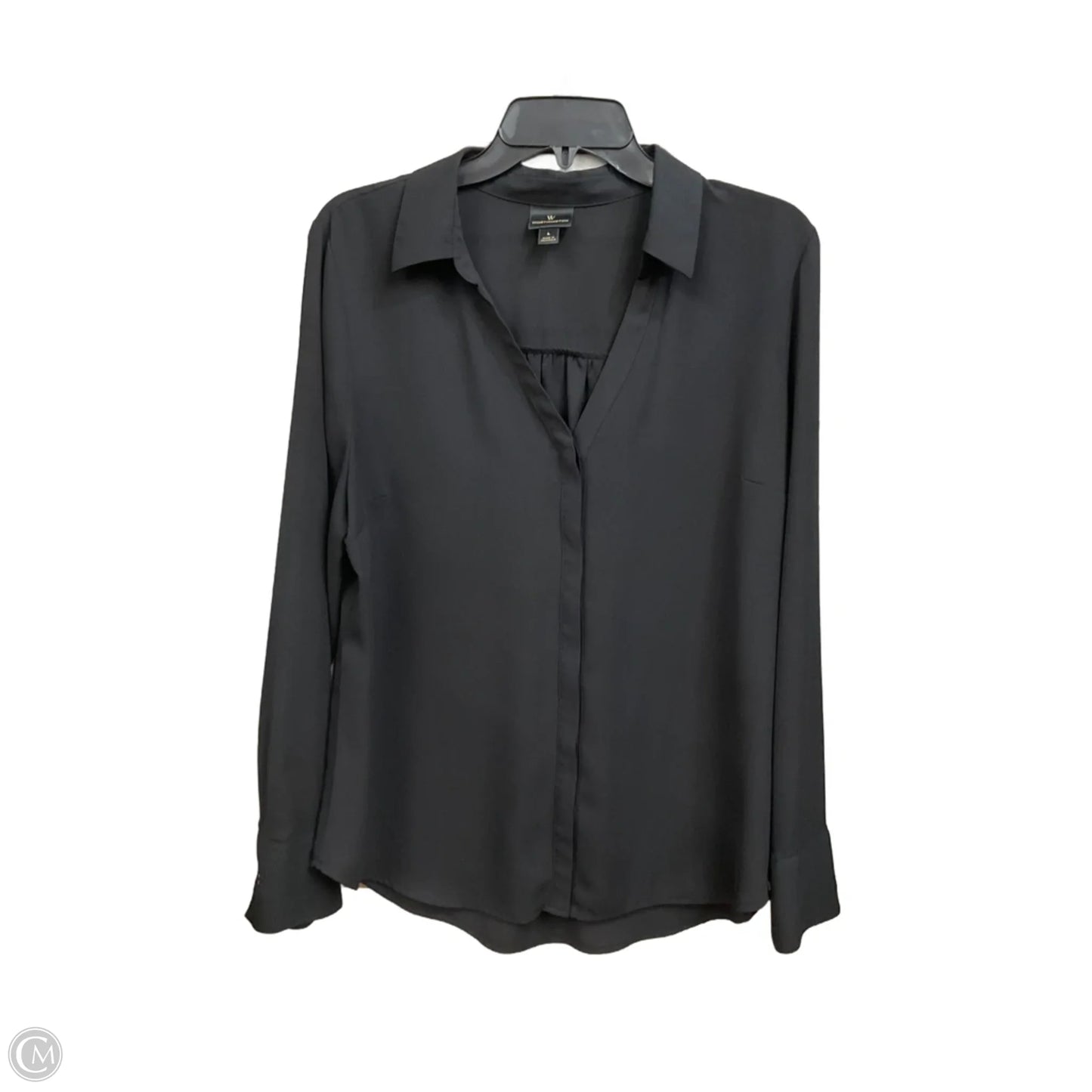 Blouse Long Sleeve By Worthington In Black, Size: L