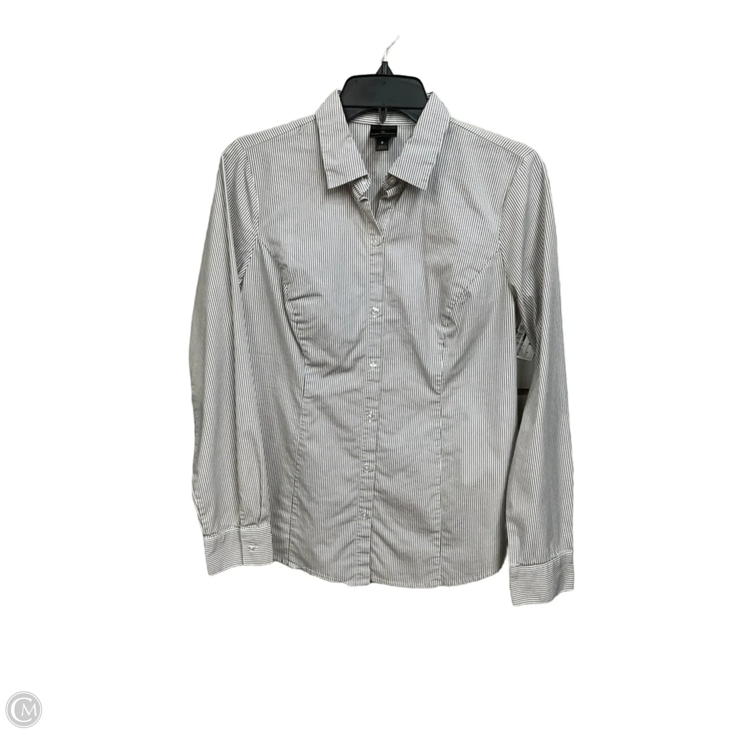 Blouse Long Sleeve By Worthington In Grey, Size: M