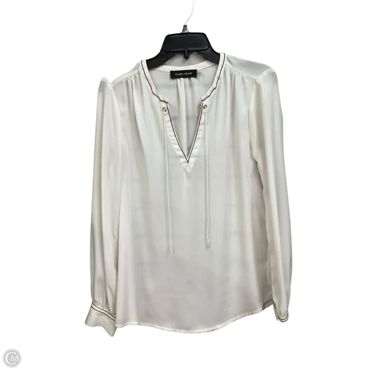 Blouse Long Sleeve By Ivanka Trump In White, Size: M