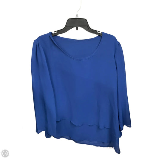 Blouse 3/4 Sleeve By Emery Rose In Blue, Size: Xl