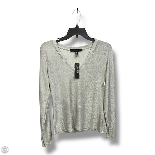 Top Long Sleeve By White House Black Market In Silver, Size: M