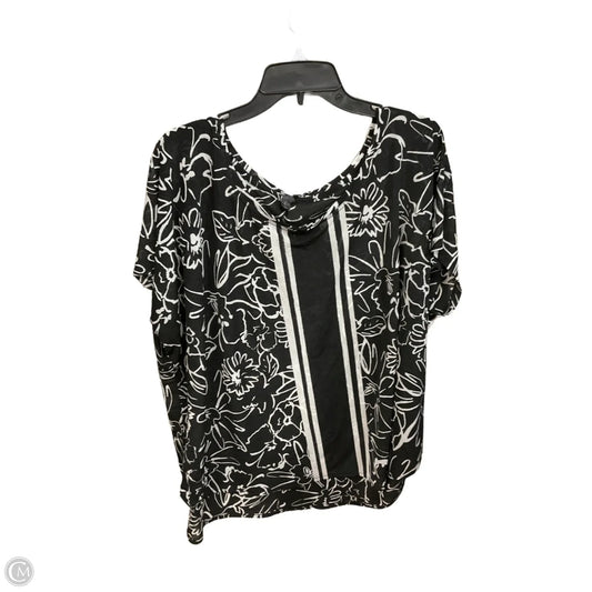 Blouse Short Sleeve By Lane Bryant In Black & White, Size: 3x
