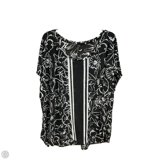 Blouse Short Sleeve By Lane Bryant In Black & White, Size: 3x